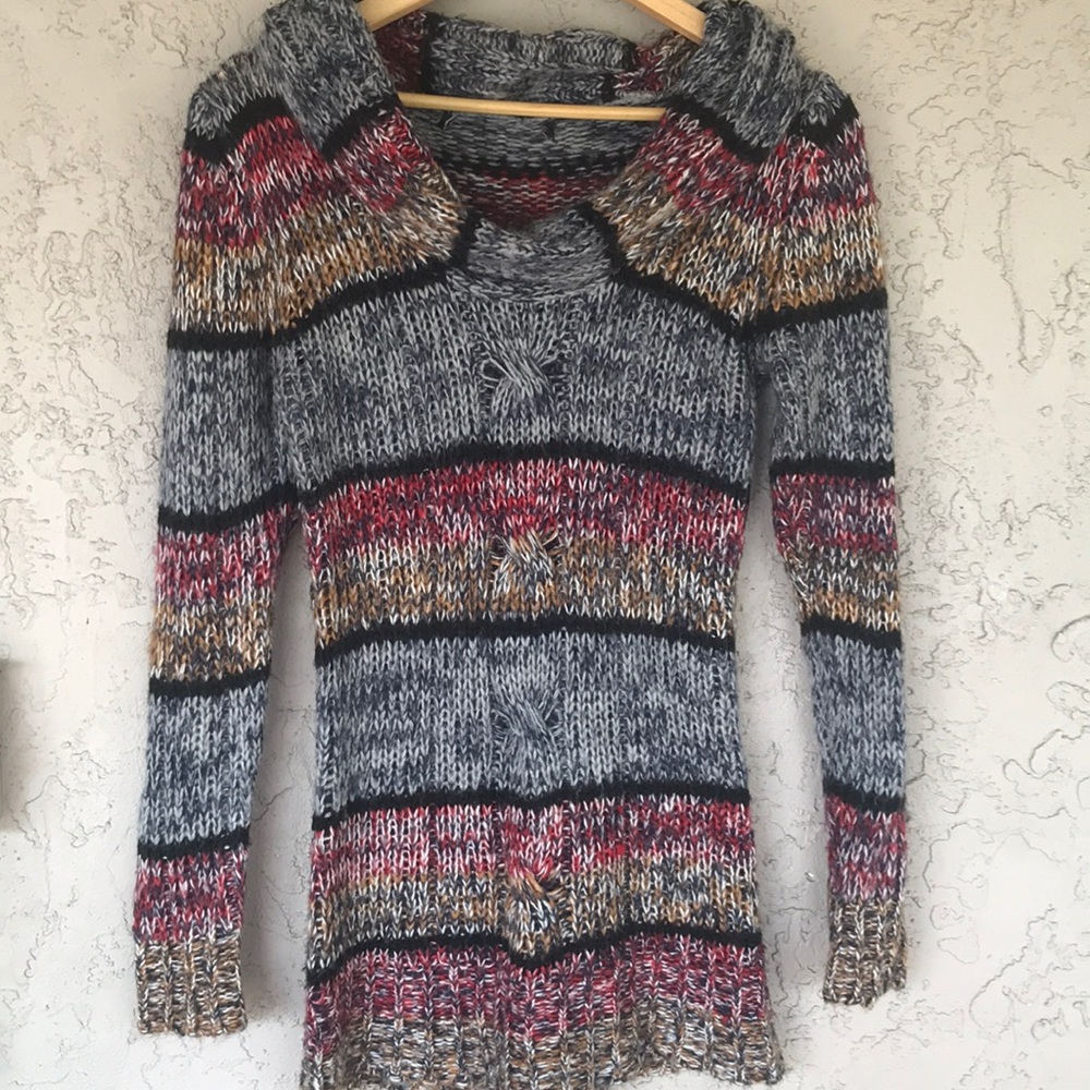 Long sleeve multicolored sweater